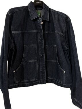 GAP Women's Dark Denim Jean Jacket - Black